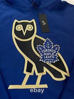 OVO X NHL Toronto Maple Leafs OG Owl Hoodie Black Blue October's Very Own 2022