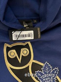 OVO X NHL Toronto Maple Leafs OG Owl Hoodie Black Blue October's Very Own 2022