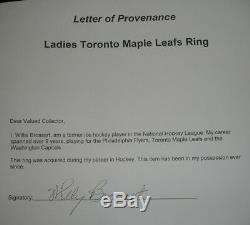 Original circa 1974 Toronto Maple Leafs NHL 10K Gold Ladies Ring with Player LOA