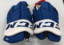 Pro stock Toronto Maple Leafs CCM Tacks hockey gloves 14Justin Holl SR NHL TOR
