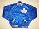Rare Vtg Adult L Starter Nhl 80s Toronto Maple Leafs Blue Satin Jacket Button Up