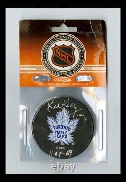 Red Kelly Toronto Maple Leafs Autographed Puck NHL Licensed & Still Sealed Auto