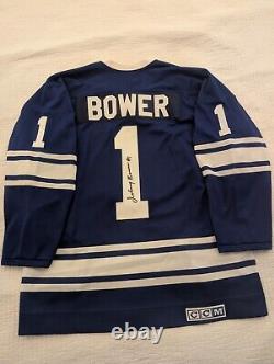 Signed Johnny Bower Toronto Maple Leafs Blue CCM Jersey Size L Canada 2HSS8R