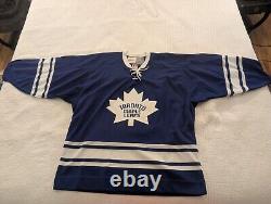 Signed Johnny Bower Toronto Maple Leafs Blue CCM Jersey Size L Canada 2HSS8R