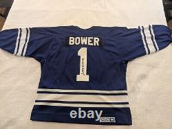 Signed Johnny Bower Toronto Maple Leafs Blue CCM Jersey Size L Canada 2HSS8R