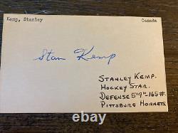 Stanley Stan Kemp Toronto Maple Leafs signed autographed Hockey 3x5 index card