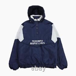 Starter Toronto Maple Leafs Jacket Mens Large L Navy NHL Hooded Puffer Pullover
