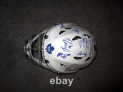 TORONTO MAPLE LEAFS 2015-16 Team SIGNED Goalie Mask with COA Babcock Lupul JVR