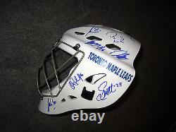 TORONTO MAPLE LEAFS 2015-16 Team SIGNED Goalie Mask with COA Babcock Lupul JVR