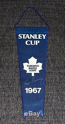 TORONTO MAPLE LEAFS GEORGE ARMSTRONG Signed 1967 STANLEY CUP BANNER WithCoa