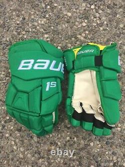 TORONTO ST PATS MAPLE LEAFS Bauer 1S Pro Stock Hockey Gloves Green Size 14
