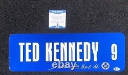 Ted Kennedy Signed 6x18 Toronto Maple Leafs Custom Street Sign Beckett COA