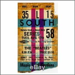 The Beatles 1965 Toronto Maple Leaf Gardens Ticket Stub (Canada)