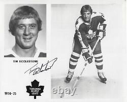 Tim Ecclestone Autographed Signed 8x10 RARE Maple Leafs Press Photo NHL withCOA