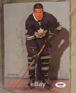 Tim HORTON Signed PSA DNA Toronto Maple Leafs 60s Photo EXTREMELY RARE AUTO HOF
