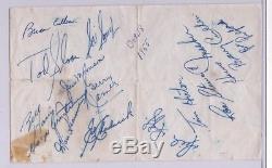 Tim Horton & George Armstrong ++ Signed By 15 1956-57 Toronto Maple Leafs Sheet