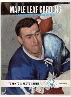 Tim Horton Signed 1969-70 Toronto Maple Leafs Program 11 Autograph Larry Mickey