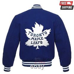 Toronto Maple Leaf NHL Navy Blue Varsity Jacket Ice Hockey Wool Varsity Jacket