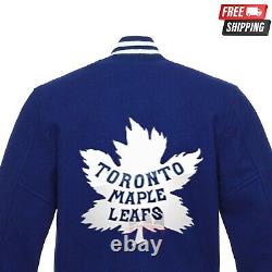 Toronto Maple Leaf NHL Navy Blue Varsity Jacket Ice Hockey Wool Varsity Jacket