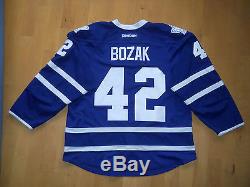 Toronto Maple Leafs 2013/14 BOZAK #42 GAME WORN USED Jersey COA NHL Edge 2.0