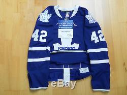 Toronto Maple Leafs 2013/14 Tyler BOZAK #42 GAME WORN USED Jersey COA NHL Edge 2