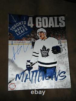 Toronto Maple Leafs Auston Matthews Signed 4 Goal Game Metallic 11x14