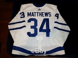 Toronto Maple Leafs Auston Matthews game worn Adidas jersey 2017-18 set 3