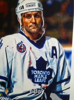 Toronto Maple Leafs Doug Gilmour Signed NHL Autographed 14x28 Canvas Hockey HOF