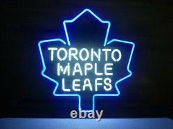 Toronto Maple Leafs Ice Hockey 20x16 Neon Light Sign Lamp Bar Open Wall Decor