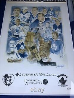 Toronto Maple Leafs Legends Framed Matted Lithograph Beckett Coa