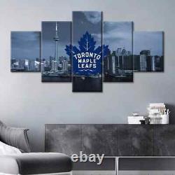 Toronto Maple Leafs NHL Hockey Sports Team Logo 5 Piece Panel Canvas Wall Art