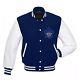 Toronto Maple Leafs Varsity Jacket Blue & White Letterman With Leather Sleeves