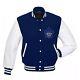 Toronto Maple Leafs Varsity Jacket Blue & White Letterman With Leather Sleeves