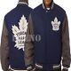 Toronto Maple Leafs Varsity Jacket Embroidered All-wool Navy & Gray Letterman