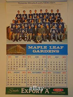 Toronto Maple Leafs Vintage Hockey Calendar All Pages 1971-1972 NHL Export A NM