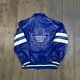 Toronto Maple Leaves Leather Jacket 90s Nhl Full Zip Coat, Blue, Womens Medium