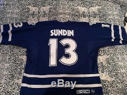 Toronto maple leafs Mats sundin autographed game grade CCM Jersey playoff patch