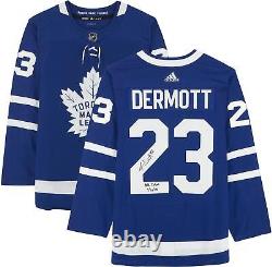 Travis Dermott Maple Leafs Signed Blue Authentic Jersey & Debut 1/6/18 Insc