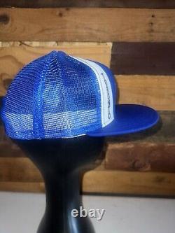 VTG 80s Toronto Maple Leafs NHL Hockey Blue color Snapback Hat AJD Lucky Stripes