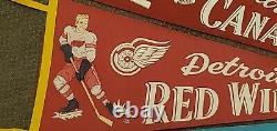 Vintage 1950's Complete set VERY RARE ORIGINAL 6 Pennant NHL Hockey
