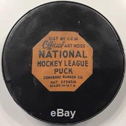 Vintage NHL Rare Toronto Maple Leafs Art Ross Tyer Converse Game Puck 1964-67