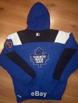 Vintage XL Starter Toronto Maple Leafs Winter Jacket Pullover Coat