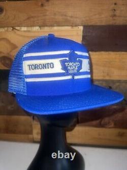 Vtg 80s Toronto Maple Leafs NHL Hockey Blue Snapback Hat AJD The Professional