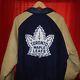 Vtg Nike Toronto Maple Leafs Varsity Jacket Wool Leather Made In Canada Nhl Rare