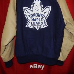 Vtg Nike Toronto Maple Leafs Varsity Jacket Wool Leather Made in Canada NHL Rare