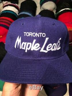 Vtg Sports Specialties Toronto Maple Leafs Script Sample Hat Wool Blue