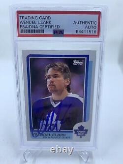 Wendel Clark Signed 1986 Topps RC IP Auto PSA/DNA Toronto Maple Leafs