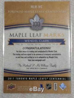 Wendel Clark Signed 2017 Toronto Maple Leafs Centennial